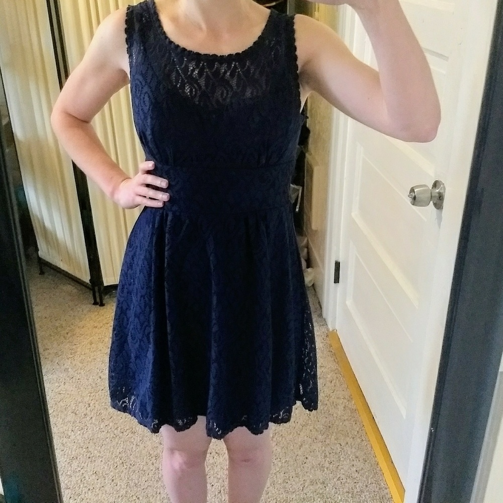 Lacey blue dress